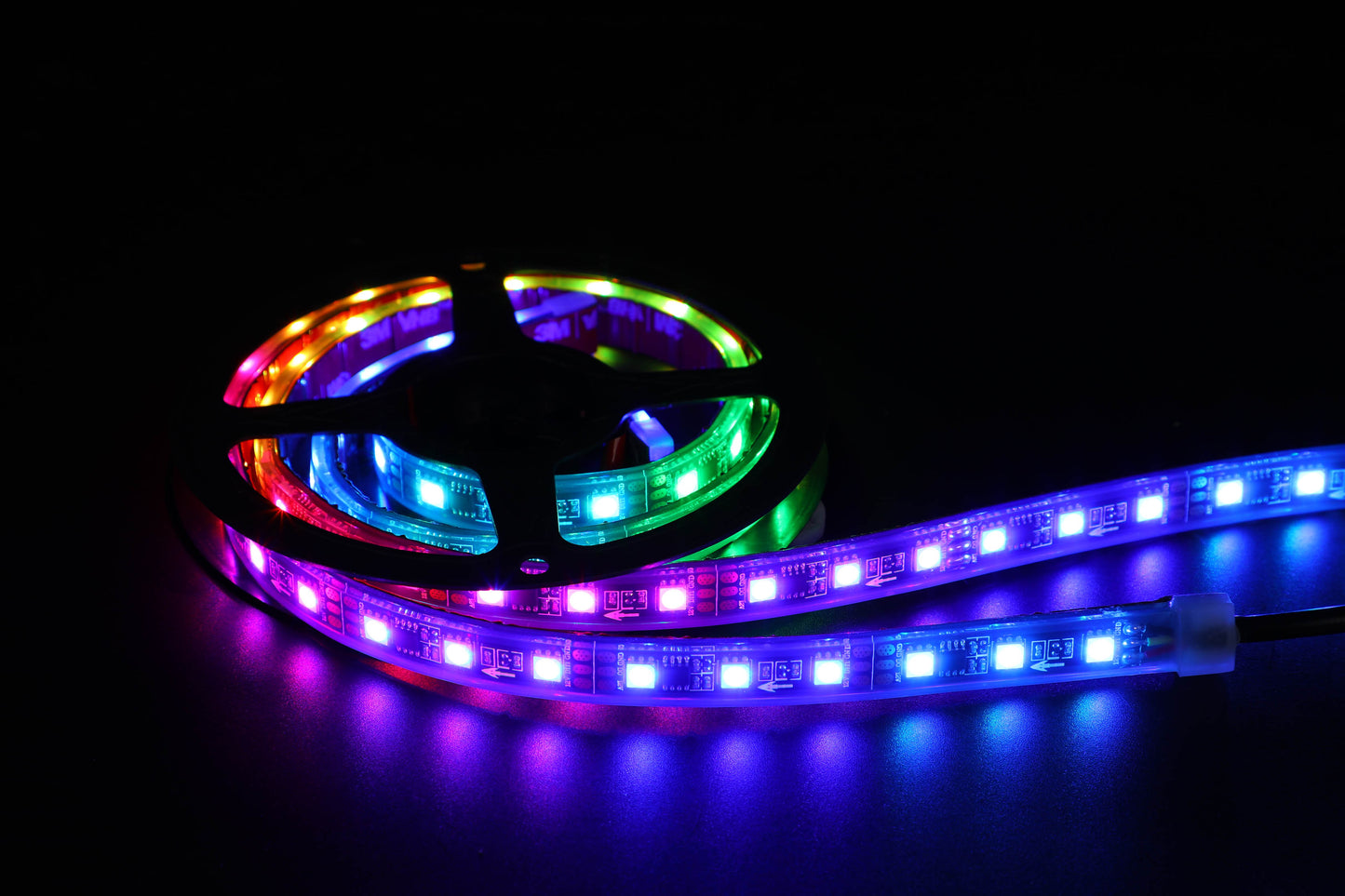 a close up of a light strip on a table