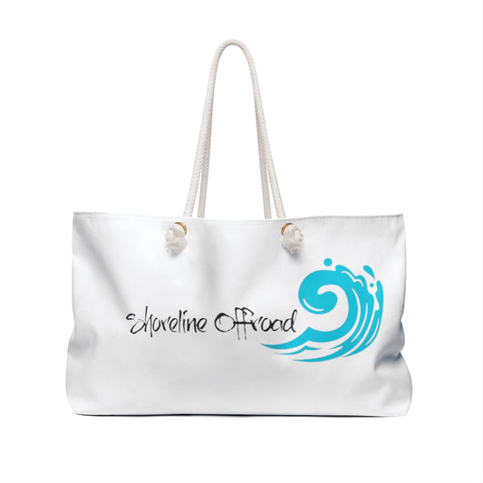 a white bag with a logo on it