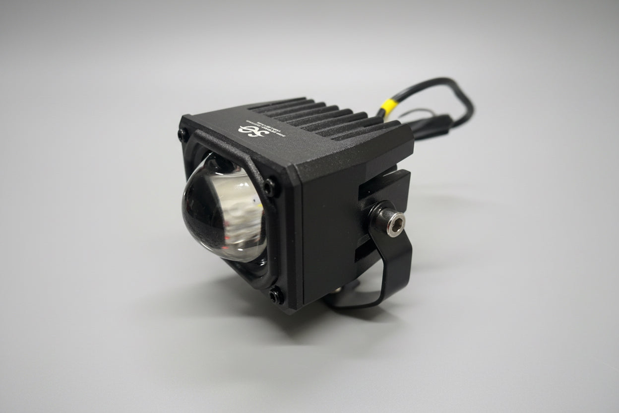 Complete product view of Shoreline Offroad Pro Series 2.5” RGB Driving Light Pod Lights with warranty details.