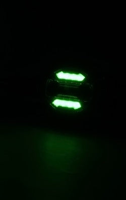 Illustration of Shoreline Offroad Pro Series LED 4” RGB Fog lights in action, providing bright white illumination, essential for Jeep JL JT's lighting accessories and off-road adventures.