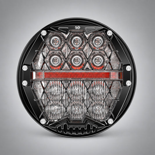 Shoreline Offroad Hex6 Pro Headlights LED fits JK JL and JT jeep models, powerful 6000-lumen off-road lighting upgrade