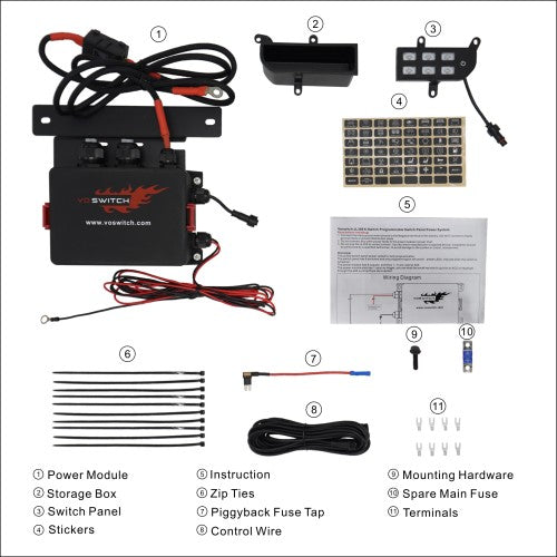 Voswitch JL300 Lower Dash Switch Panel for Jeep Wrangler JL 2018-Current and Gladiator 2020- Current