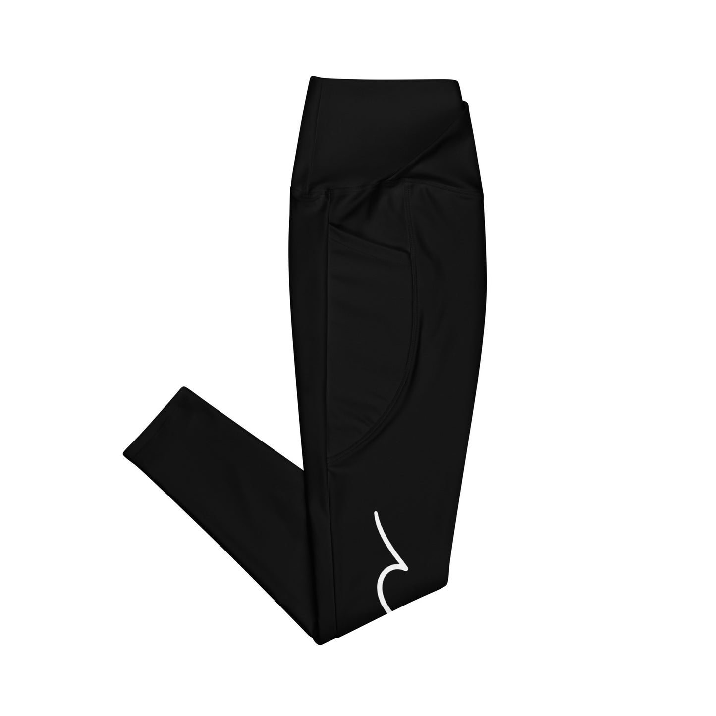 a pair of black pants with white numbers on them