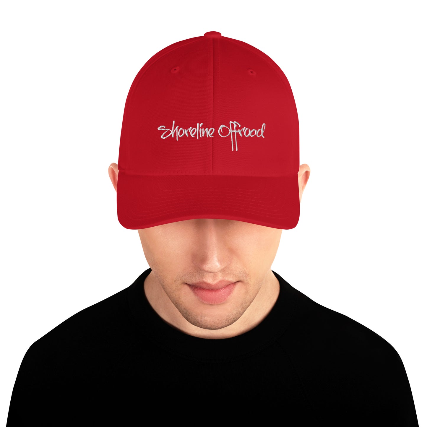 a man wearing a red hat with the words charlotte street on it