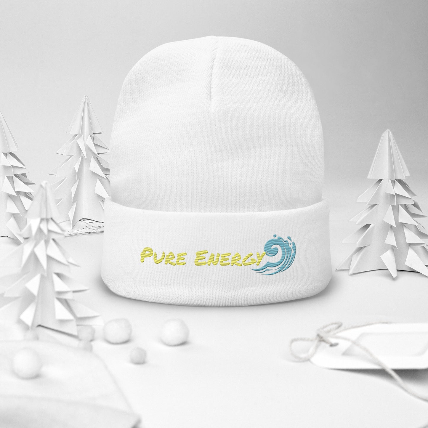 a white hat with the words pure energy written on it