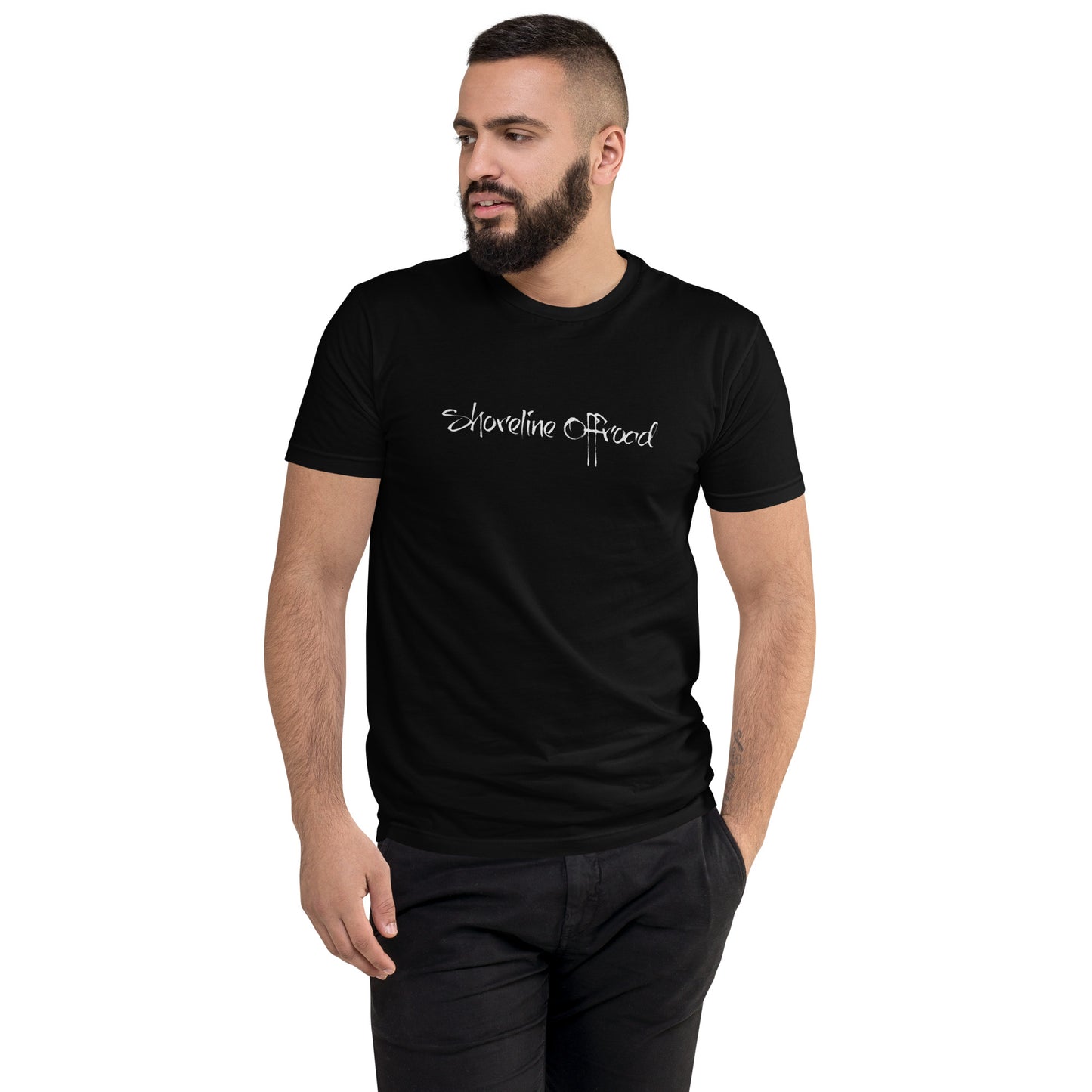 a man with a beard wearing a black shirt