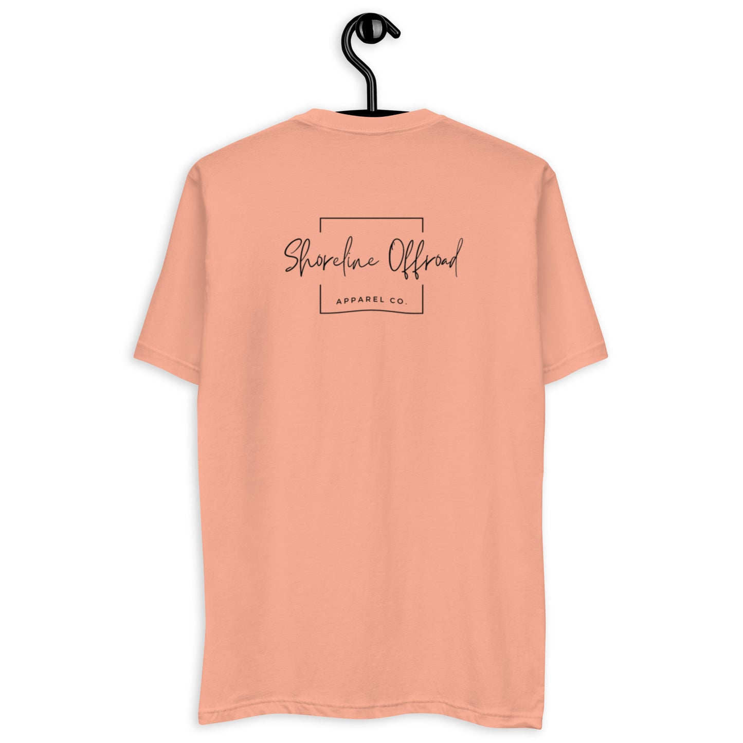 a pink shirt with a black hanger on it