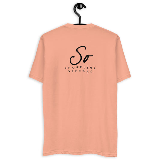 a t - shirt with a black and white logo on it