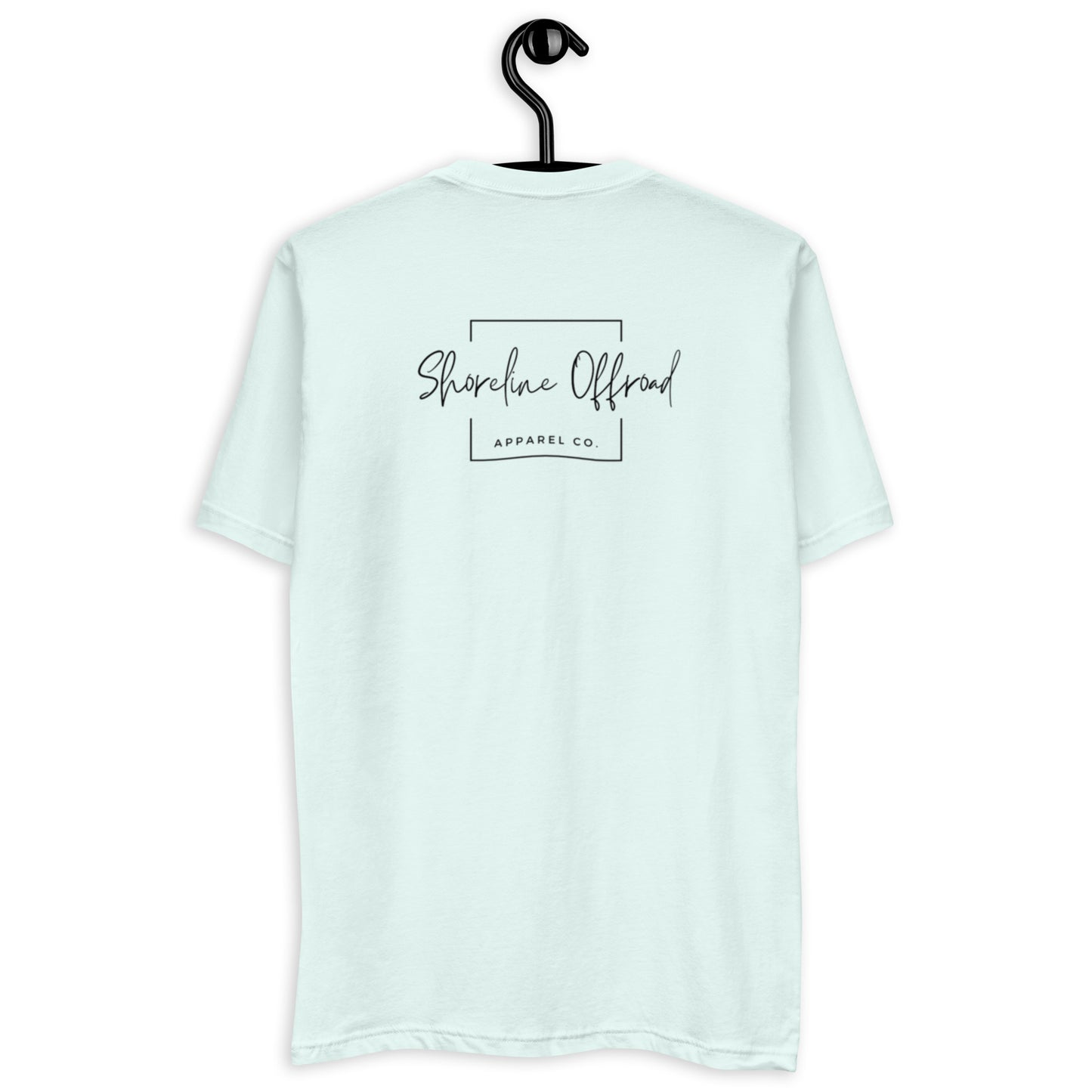 a white t - shirt with a black and white logo