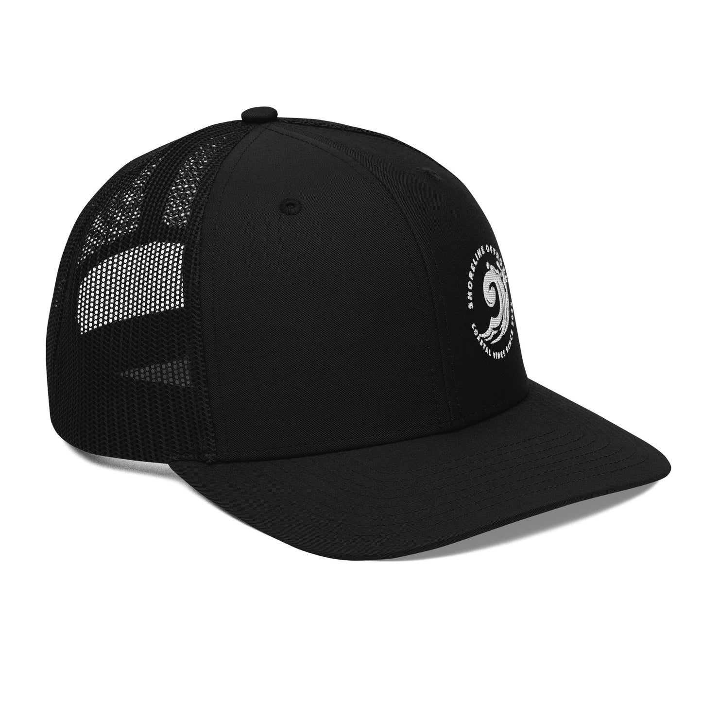 a black hat with a skull on the front