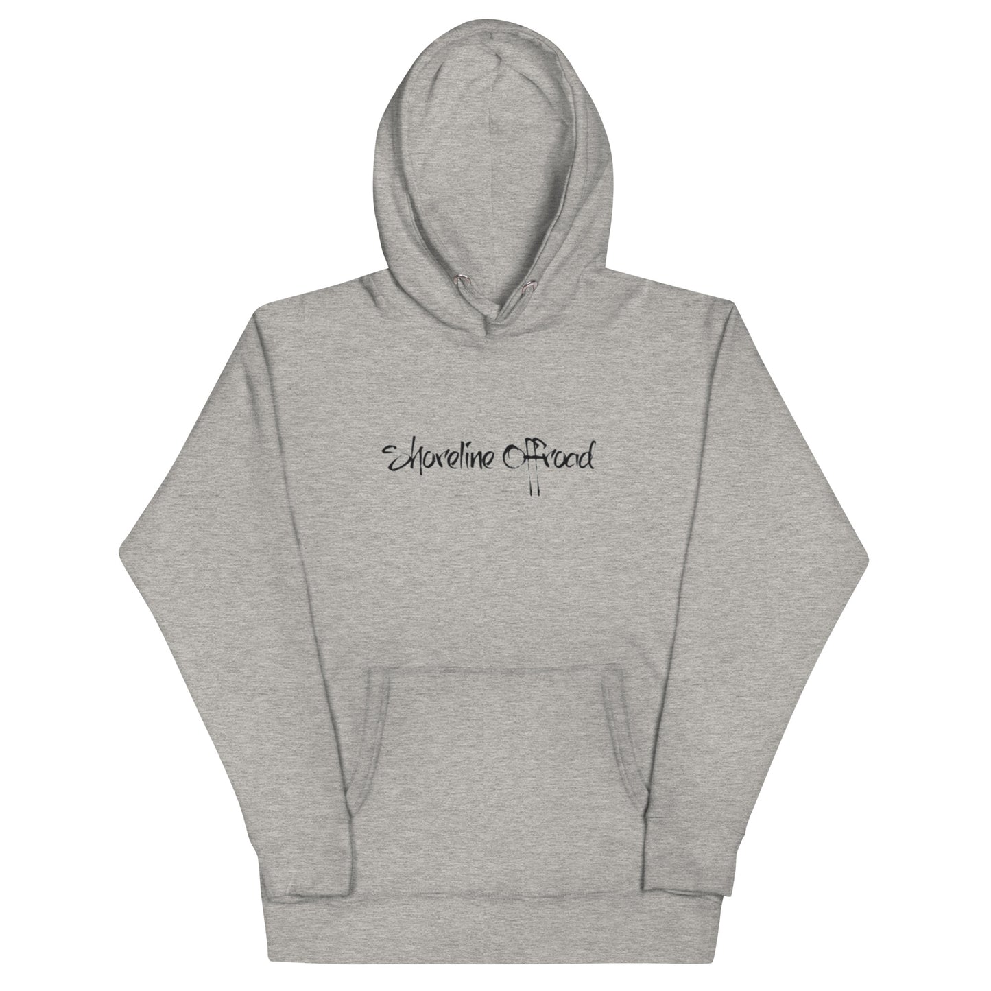 a grey hooded sweatshirt with the words electric road printed on it