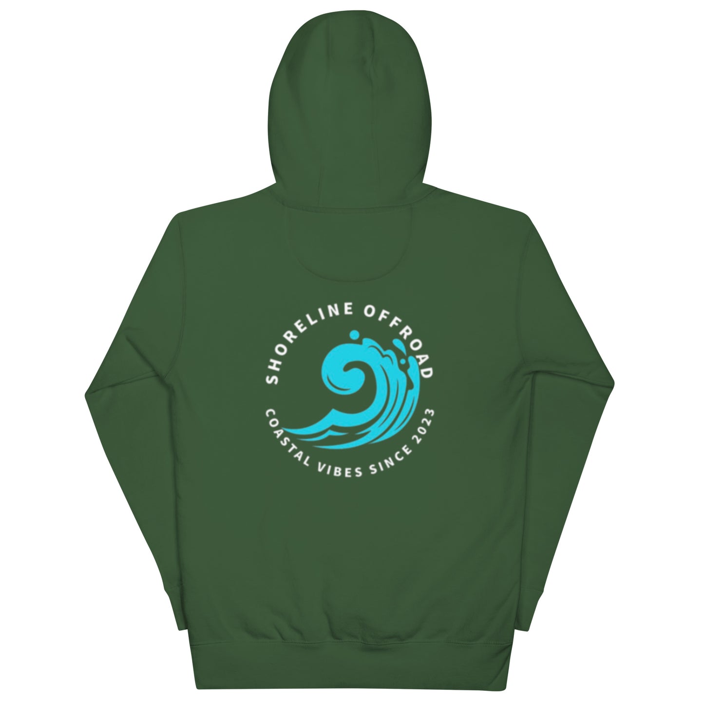 a green hoodie with the logo of a surfboarder on it