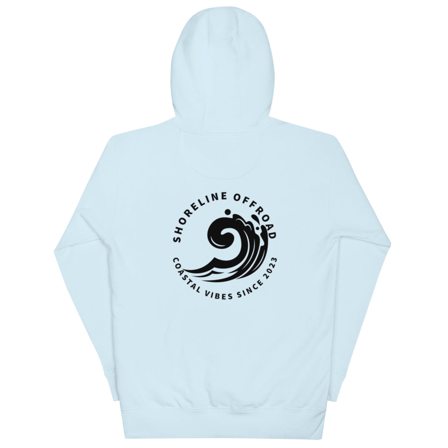 a white hoodie with a black and white logo
