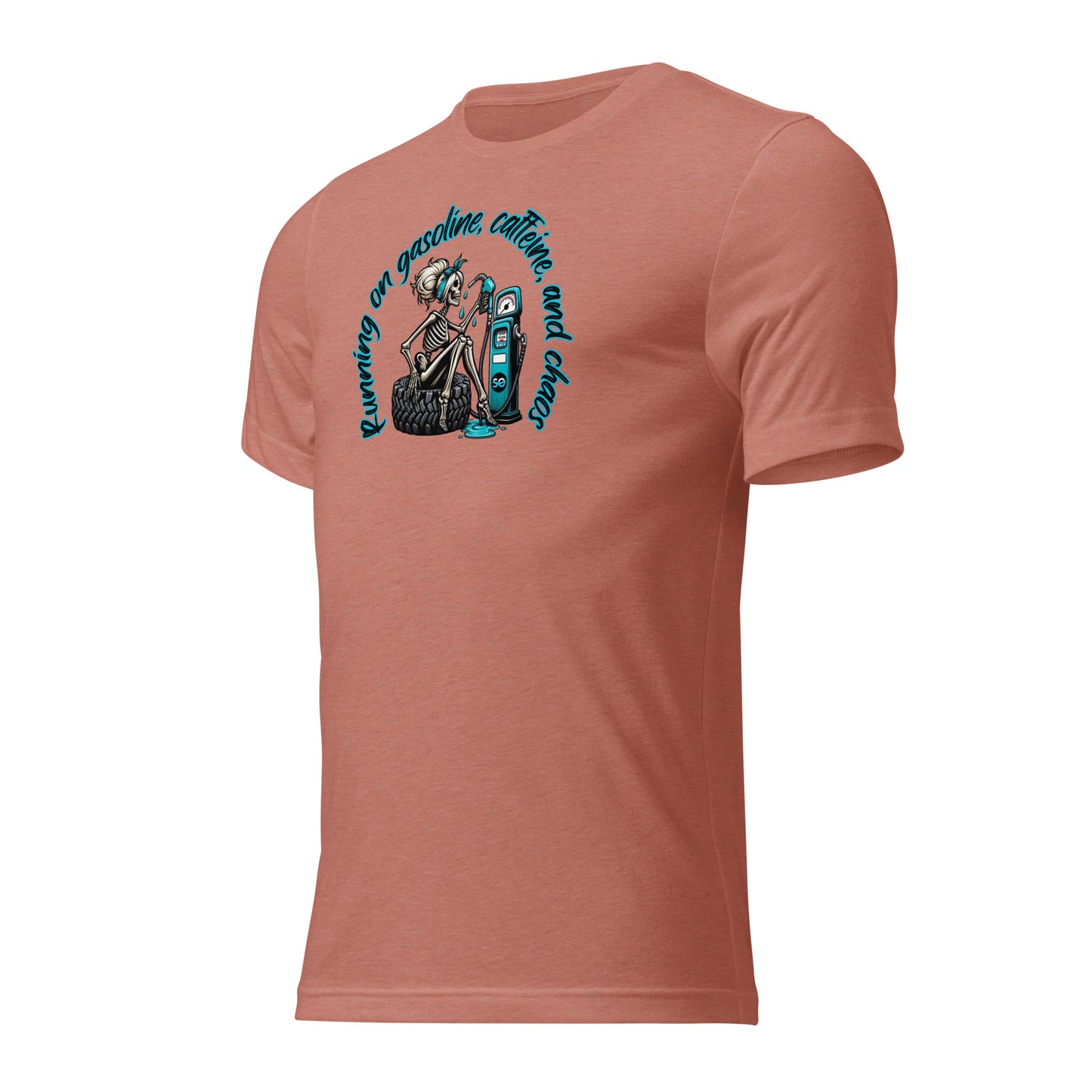 a pink t - shirt with a picture of a woman in a dress