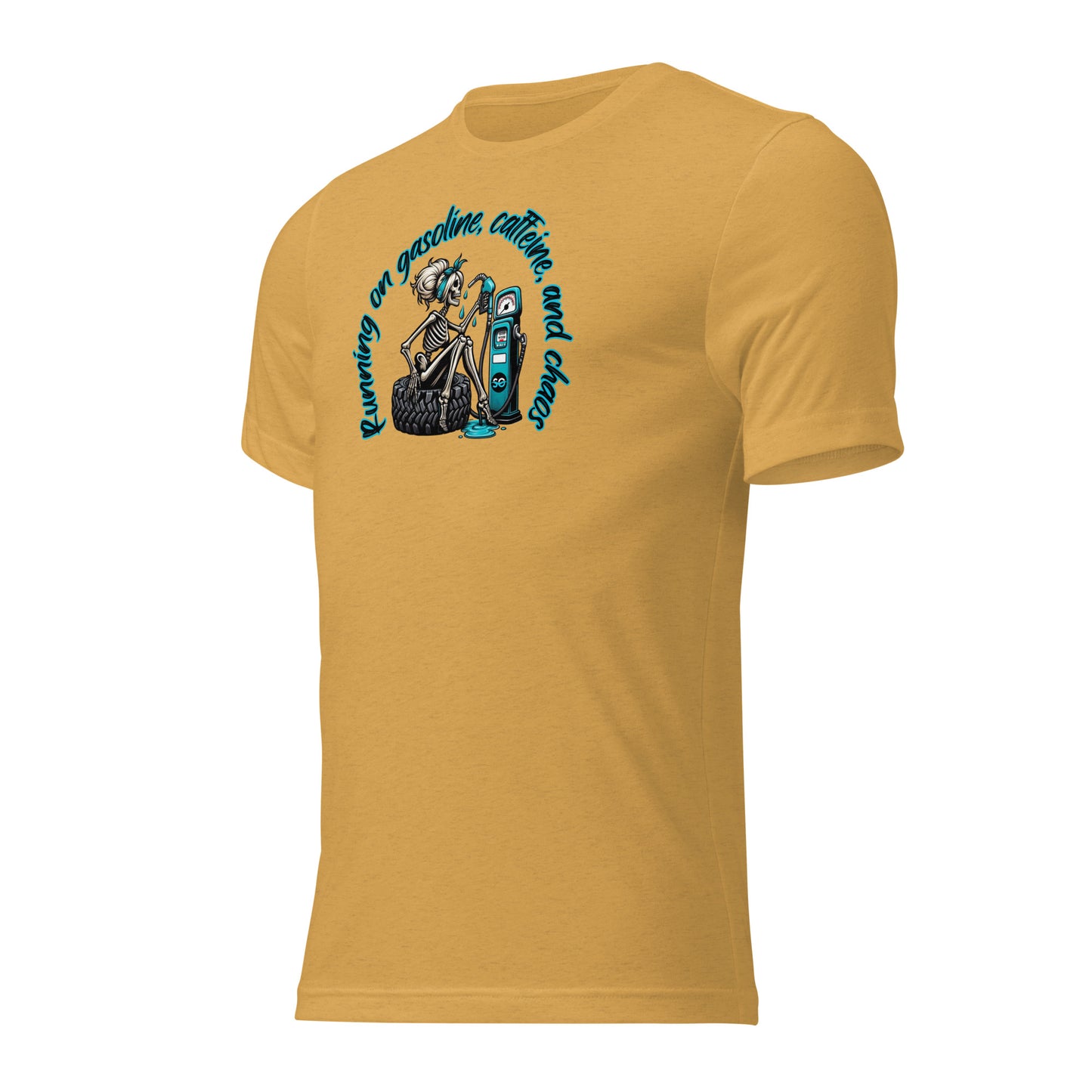 a yellow t - shirt with a picture of a man and woman