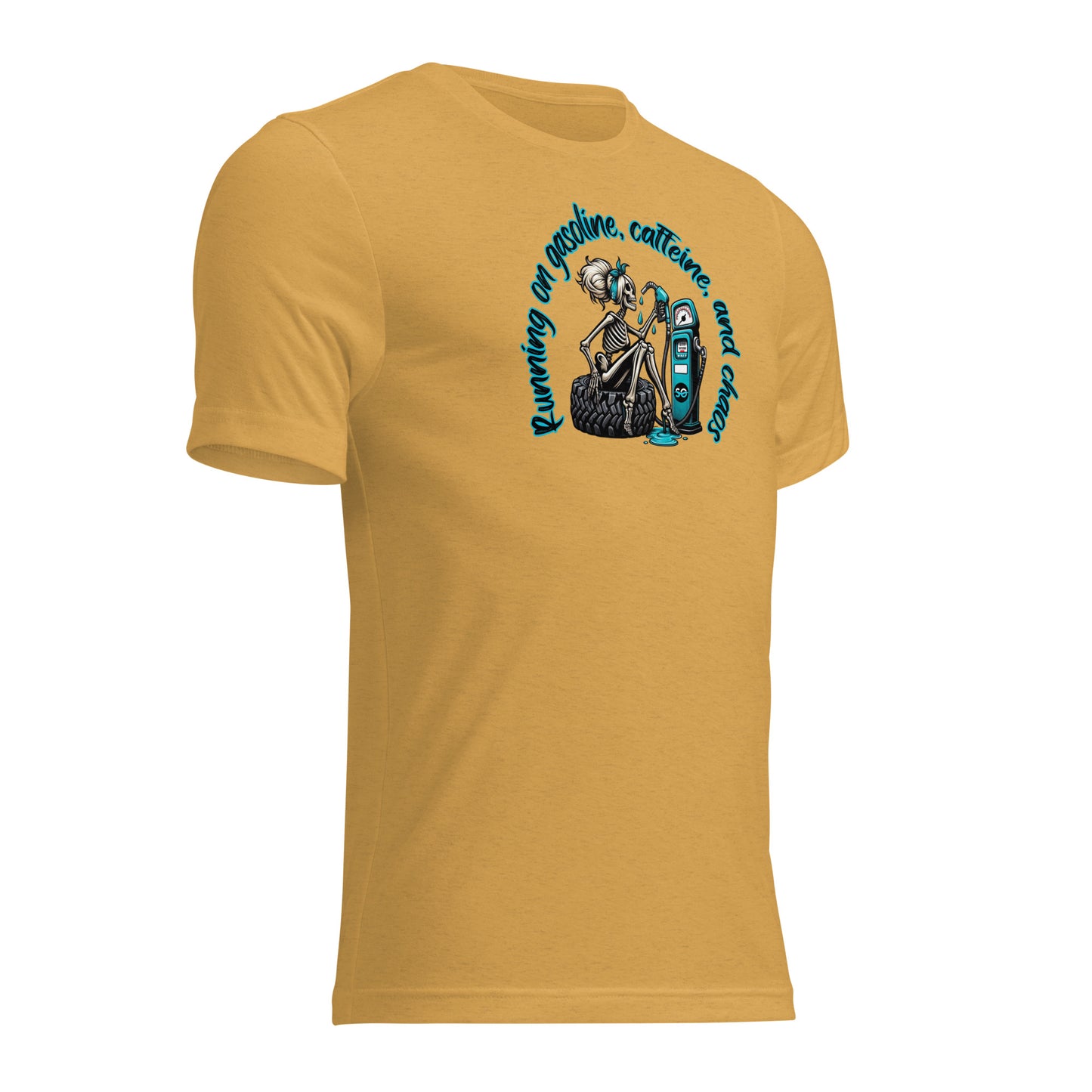 a yellow t - shirt with a picture of a woman and a man