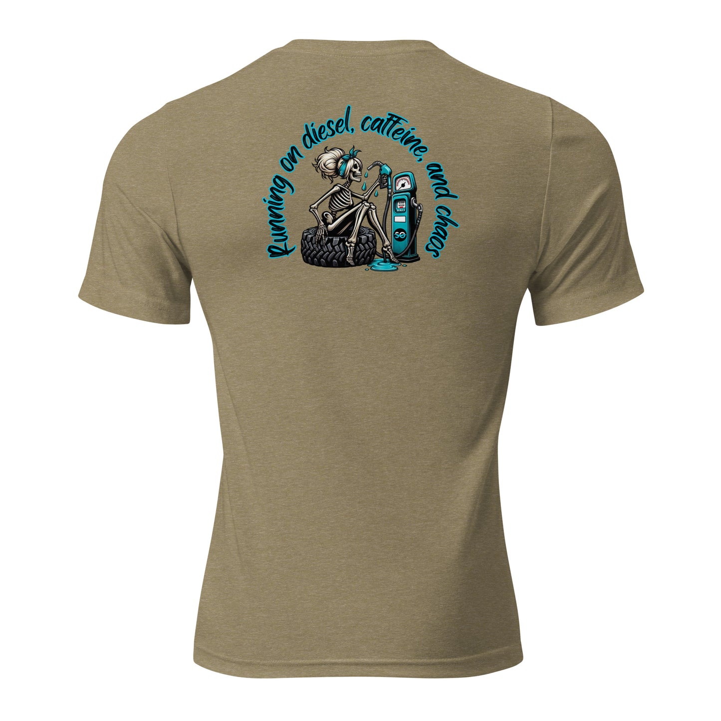 a t - shirt with a skeleton holding a skateboard