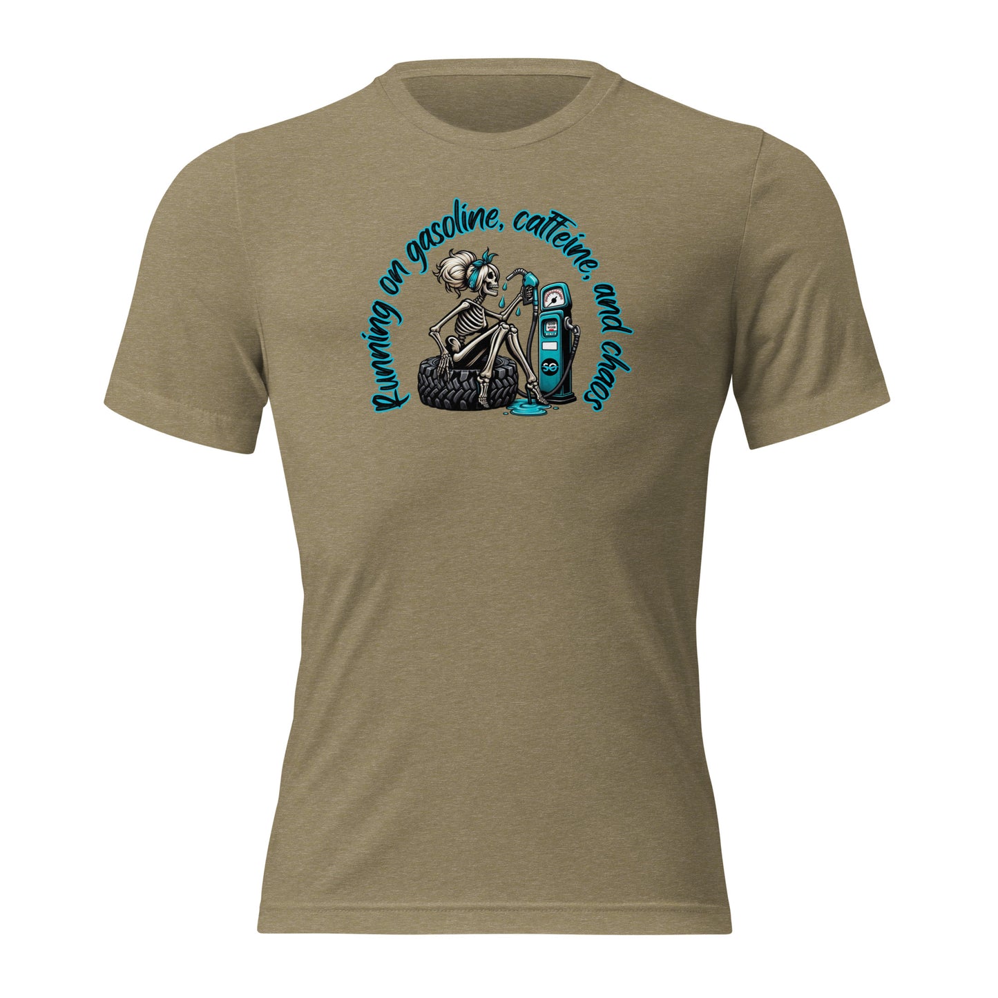 a women's t - shirt with a skeleton holding a snowboard