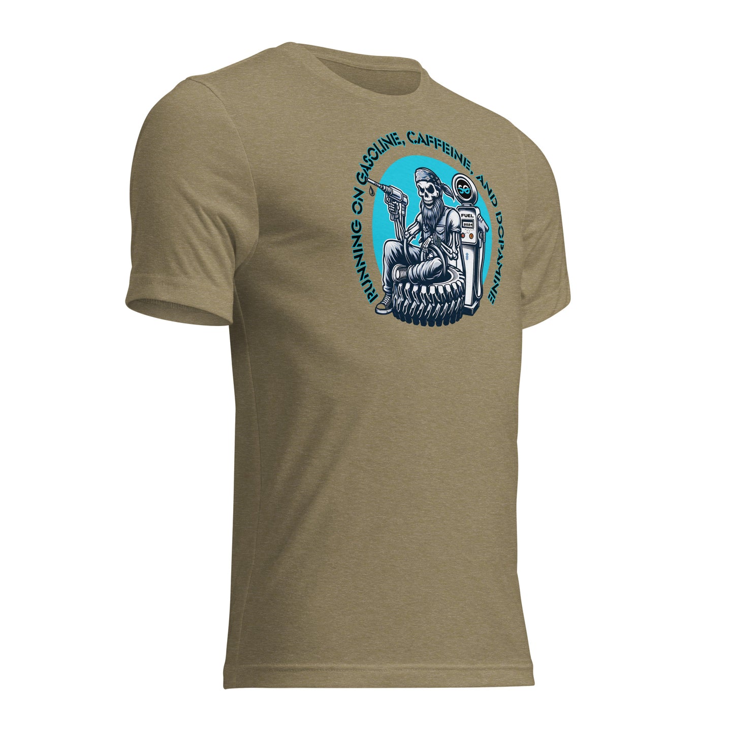 a t - shirt with a picture of a skeleton on it