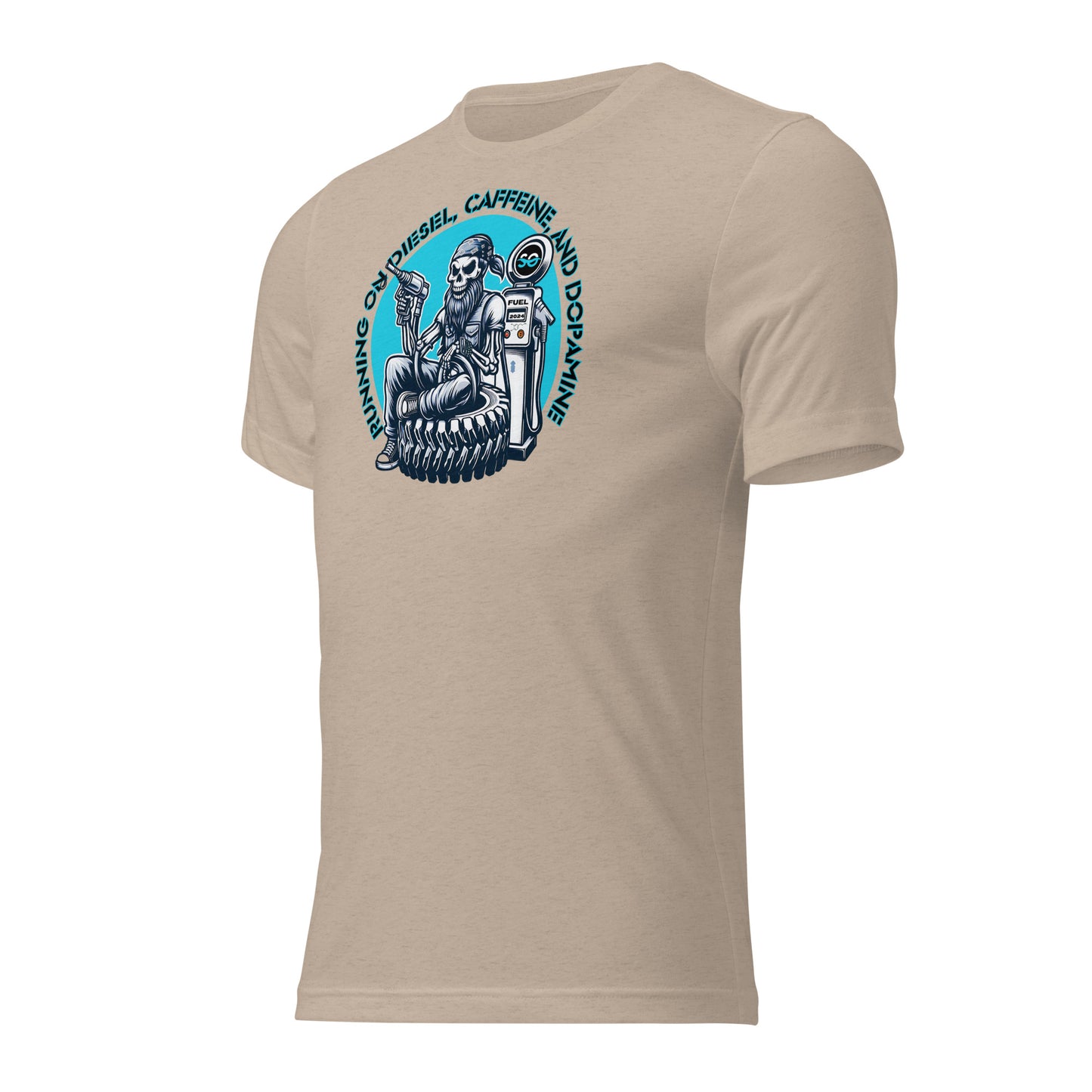 a t - shirt with a picture of a man on a motorcycle