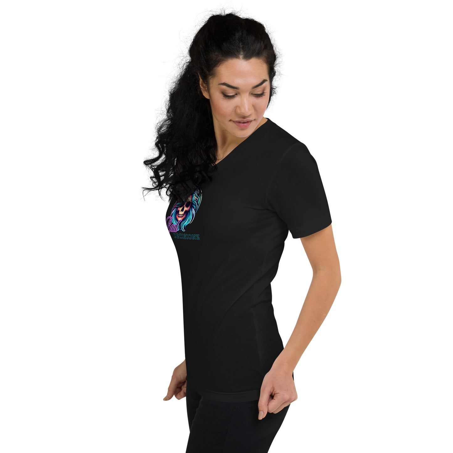 a woman wearing a black shirt and black leggings