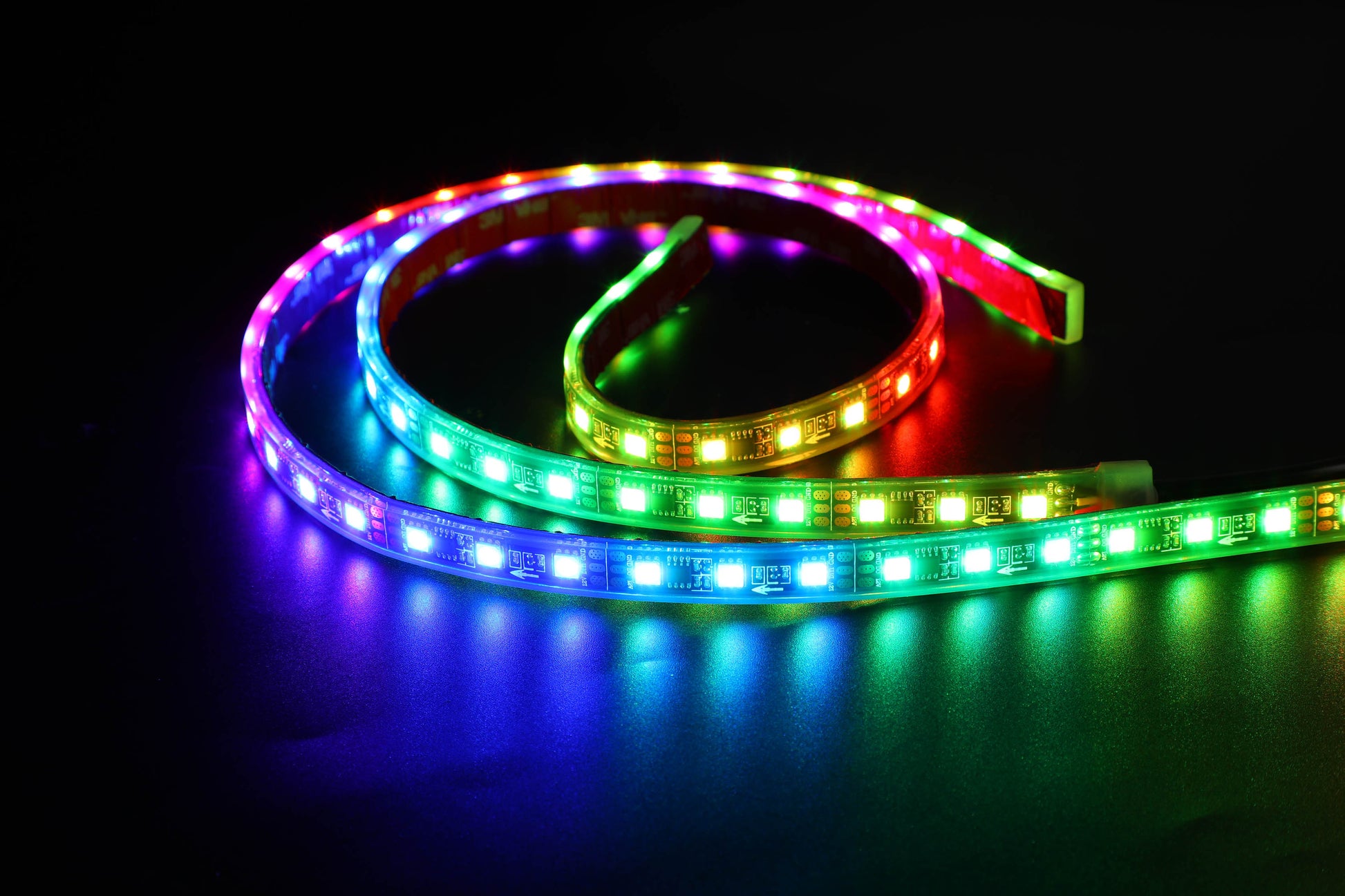 a close up of a light strip on a table