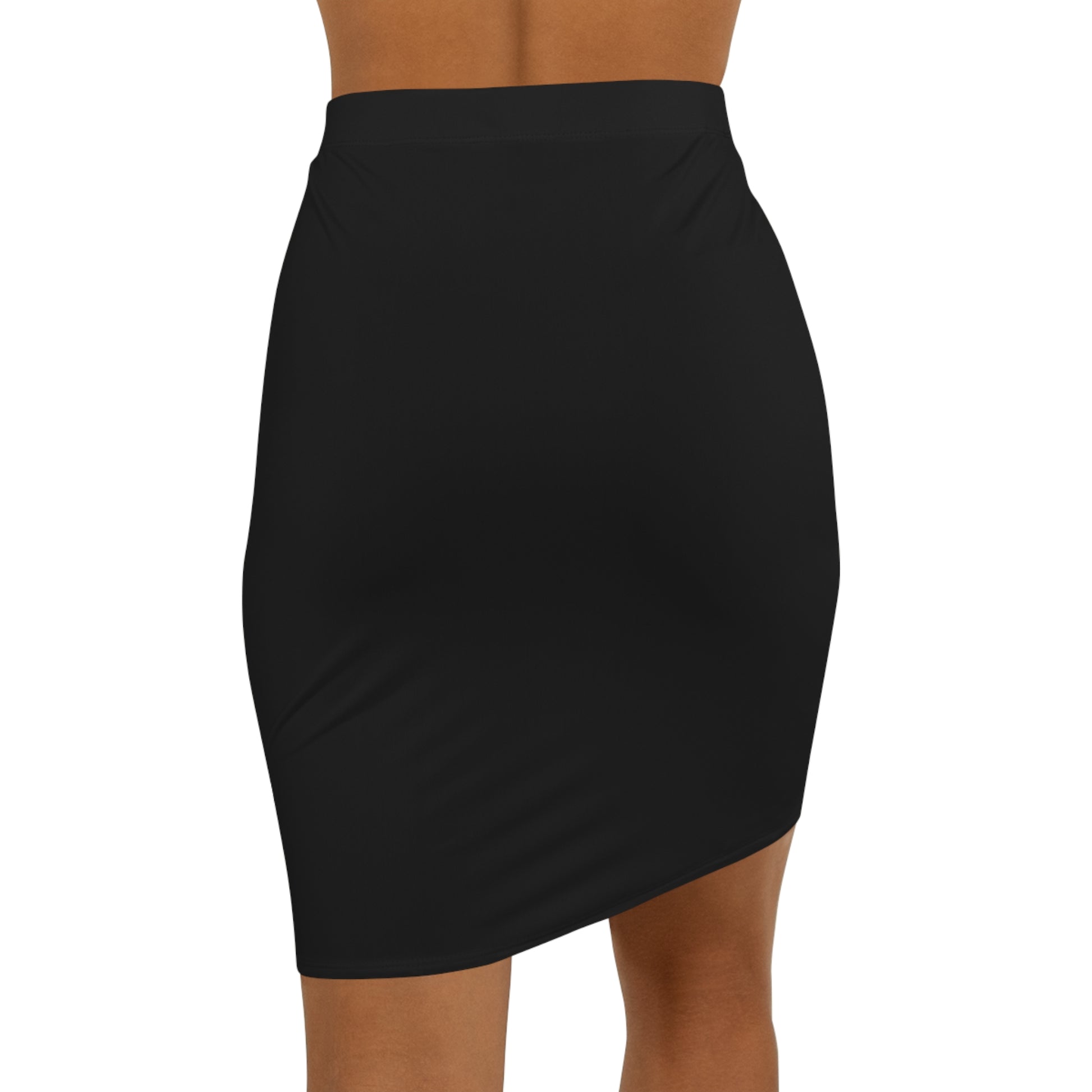 a woman wearing a black skirt