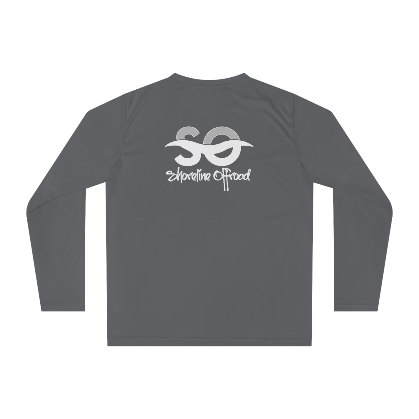 a gray long sleeve shirt with the number 50 printed on it