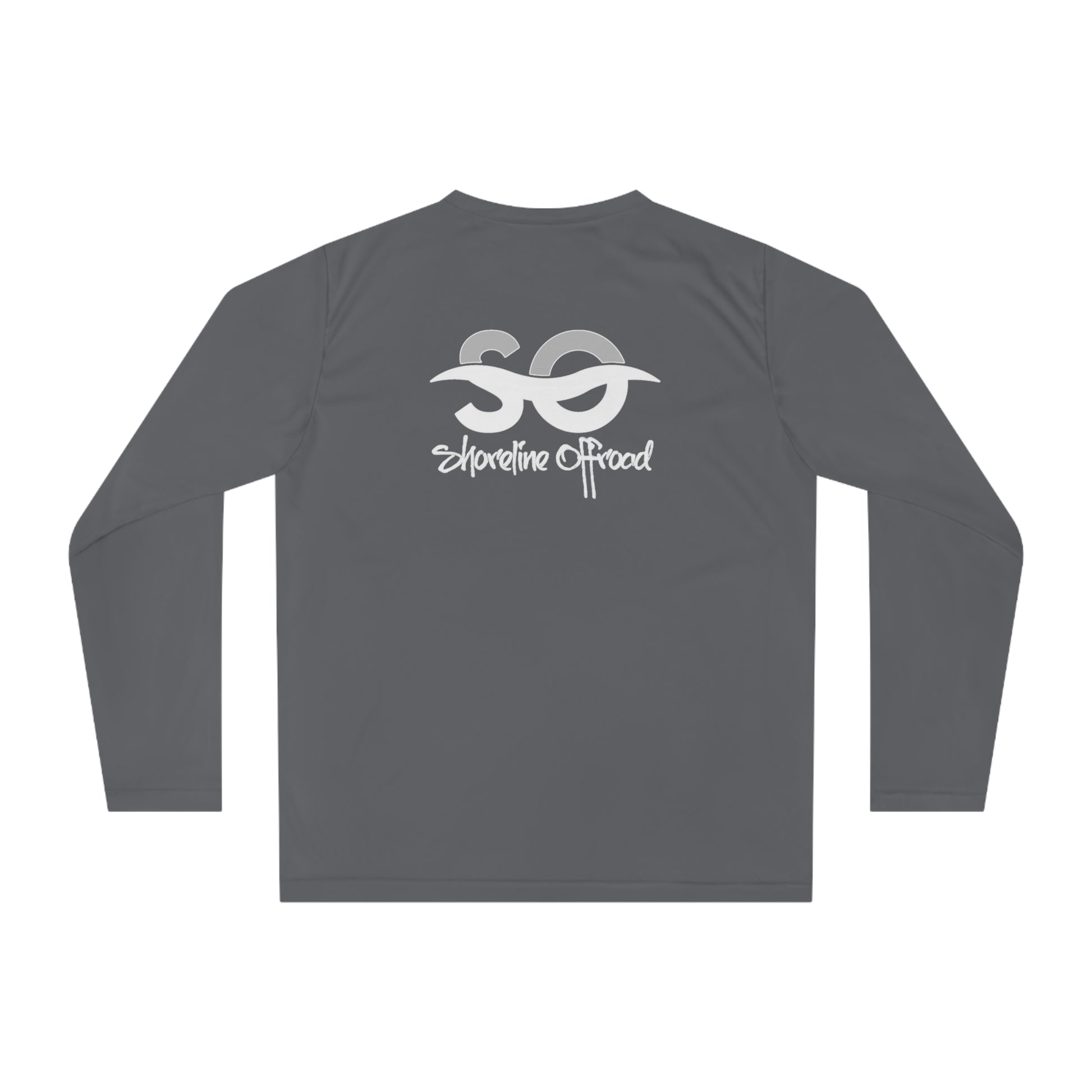 a gray long sleeve shirt with the number 50 printed on it