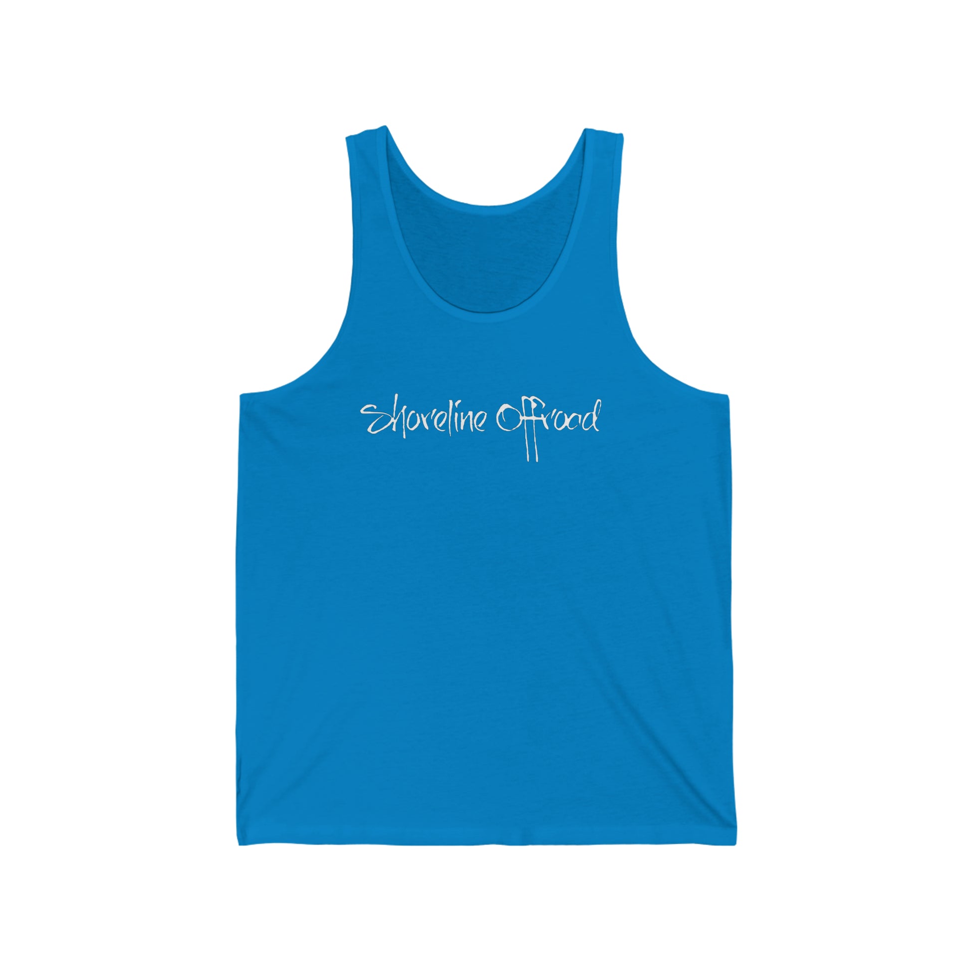 a blue tank top with the words something fixed on it