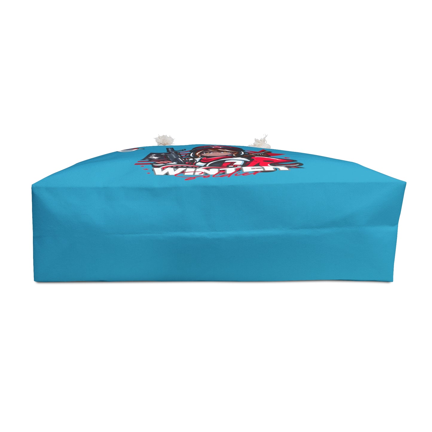 a blue table cover with a picture of a car on it