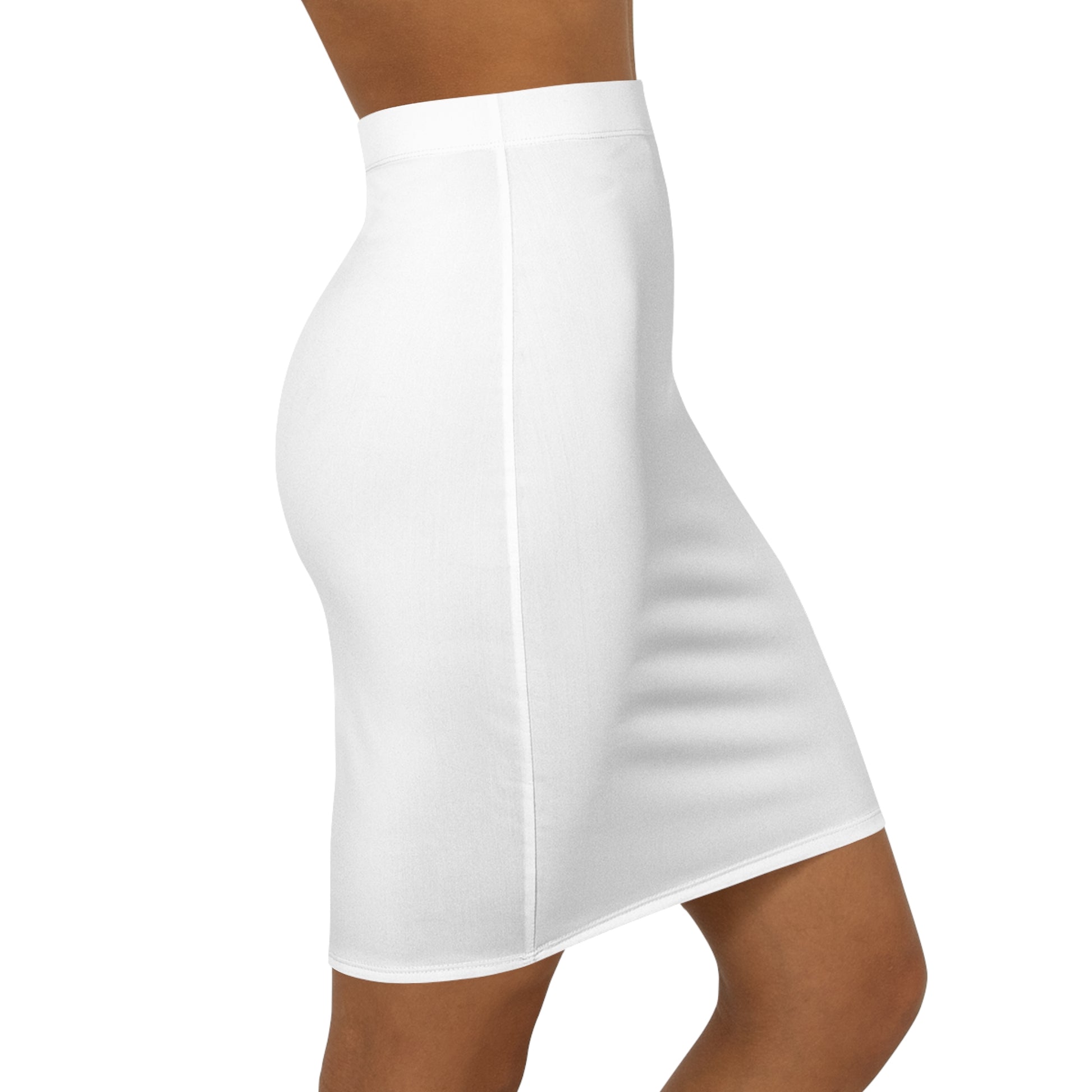 a woman wearing a white skirt