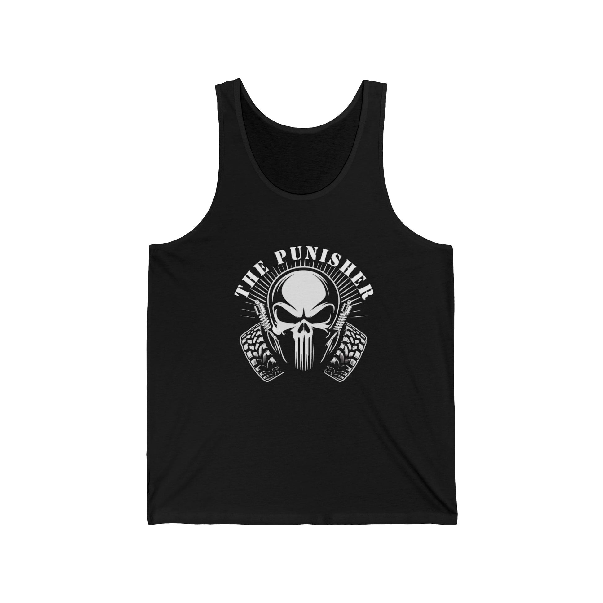 a black tank top with a skull on it