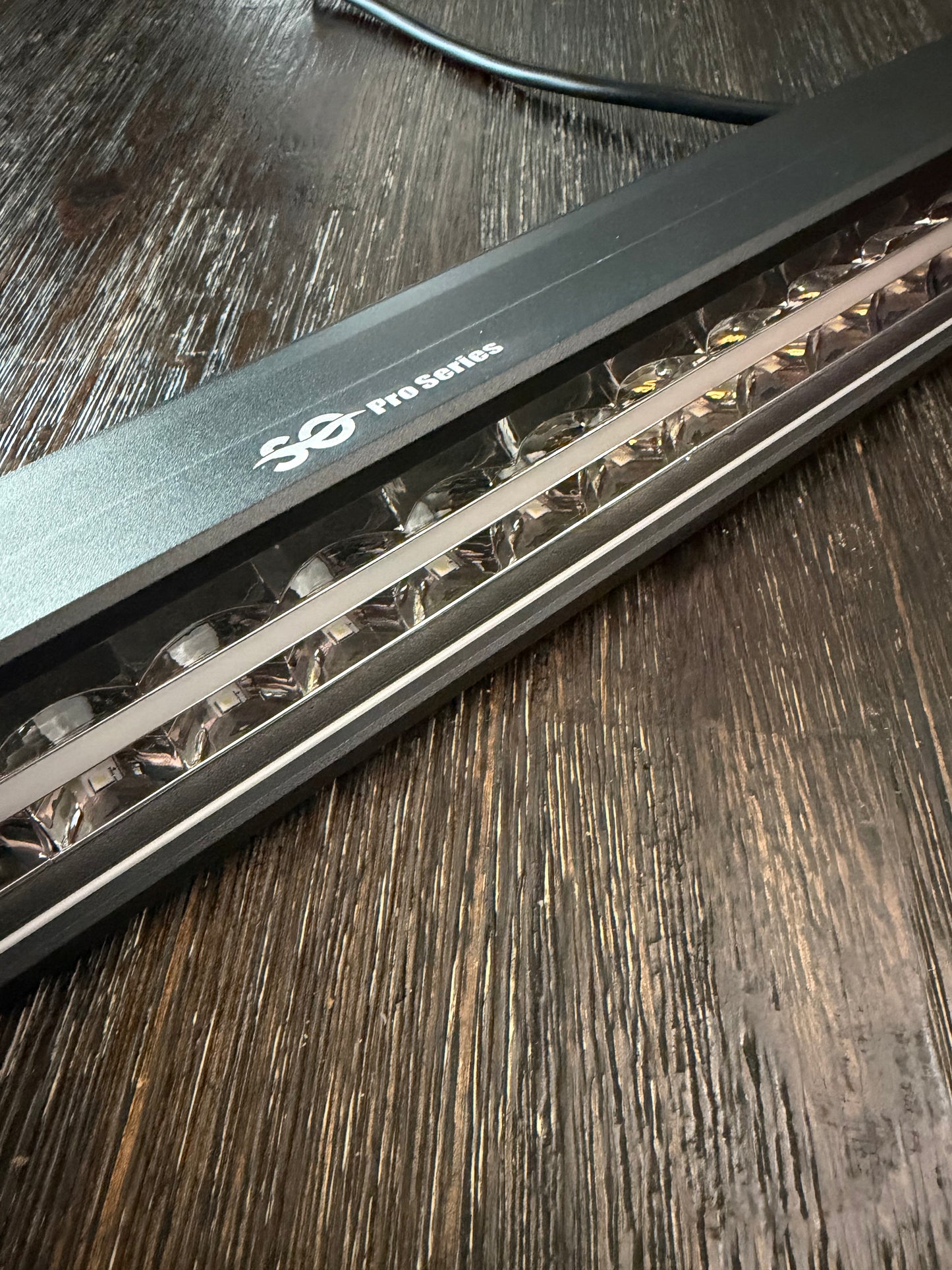Close-up view of the Shoreline Offroad Pro Series 20” RGBIC Lightbar highlighting its 36 powerful 5W LEDs for maximum brightness.