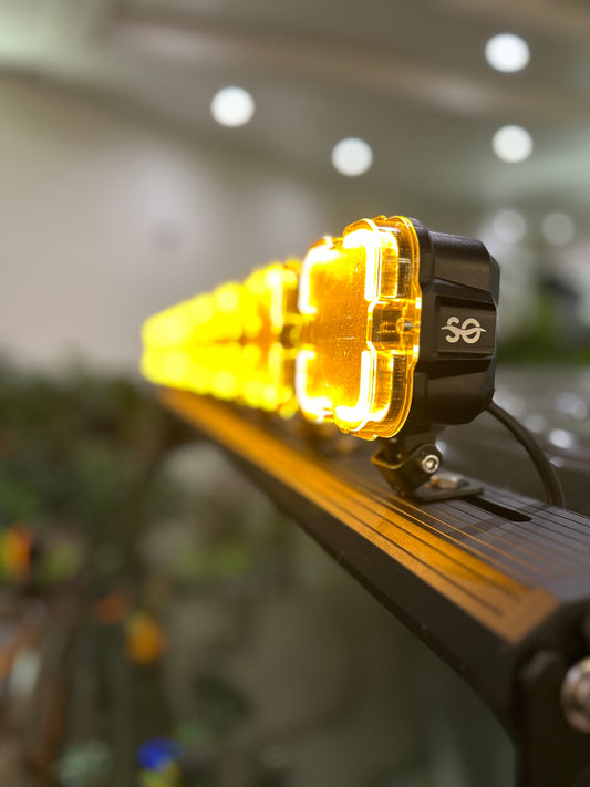 Shoreline Offroad Pro Series Bright White LED 4” Pods with Amber DRL