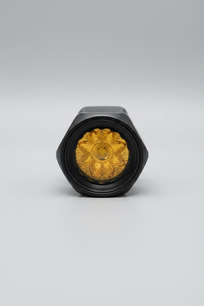 Close-up view of Shoreline Offroad Pro Series 2” Amber Driving Light Pod Lights highlighting the rugged construction and efficient 1000 lumens output.