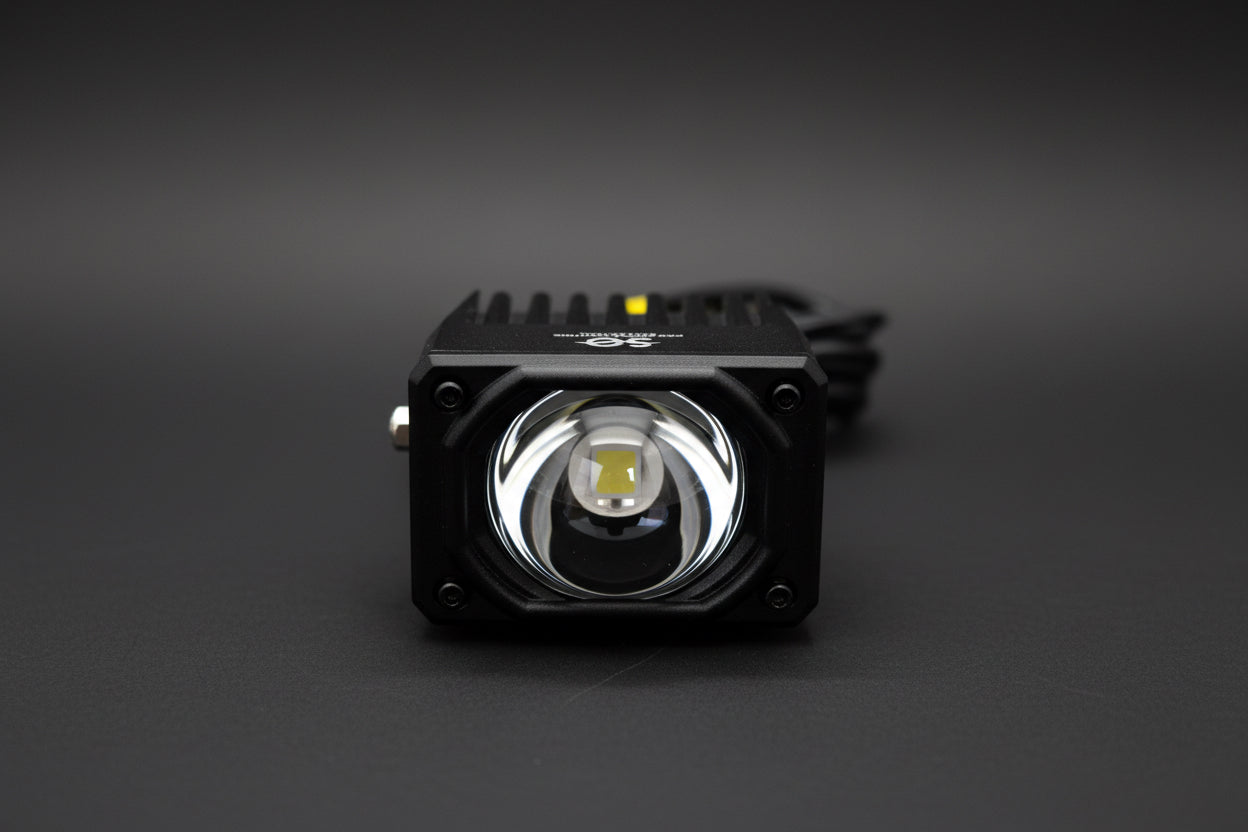 Shoreline Offroad Pro Series 2.5” RGB Driving Light Pod Lights showcasing high-quality aluminum alloy housing.