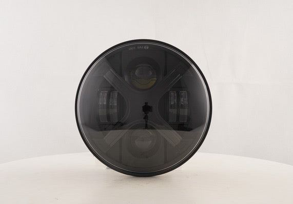 User demonstrating the RGB color change function of Shoreline Offroad Pro Series LED 7” JK RGB X Series Headlights.