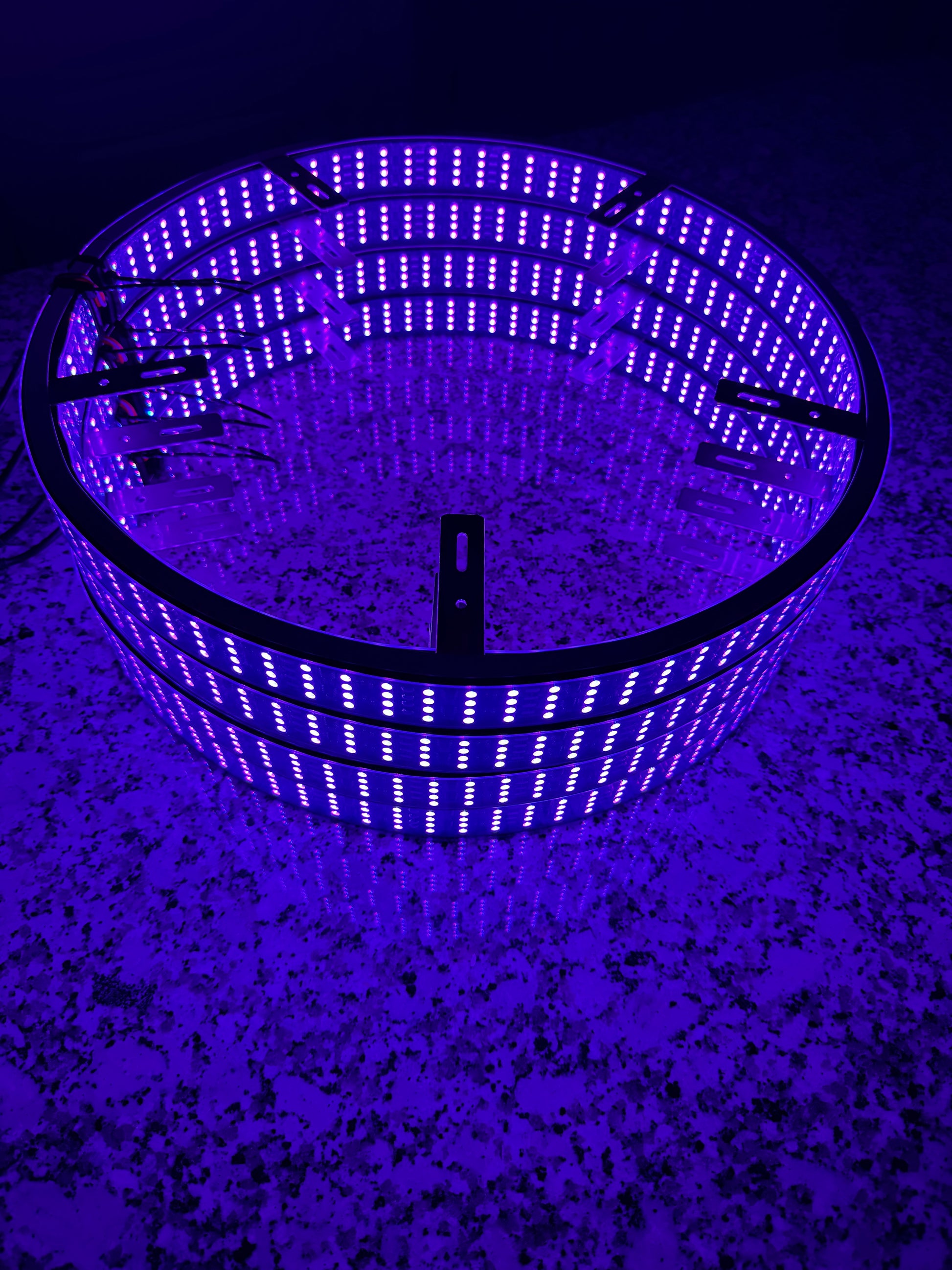 Shoreline Offroad Pro Series RGBIC LED Wheel Lights demonstrating clear ground illumination for off-road safety.