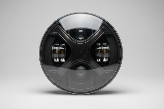 Shoreline Offroad Pro Series LED 7” JK RGB X Series Headlights showcasing vibrant RGB colors and durable design.