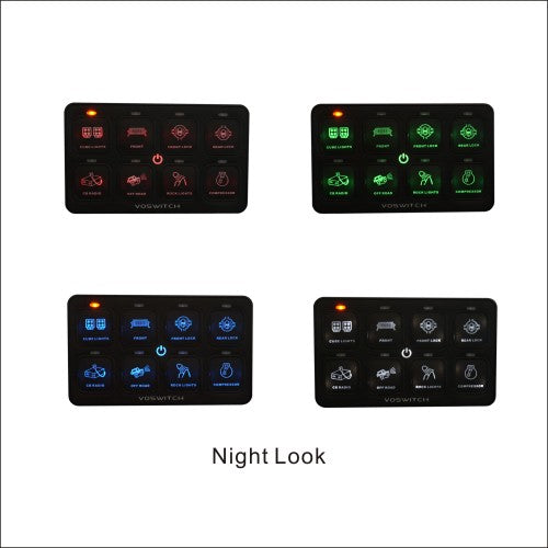 UV100 Universal 8 Gang Programmable Switch Panel for Truck / UTV / Side by Side / Boat