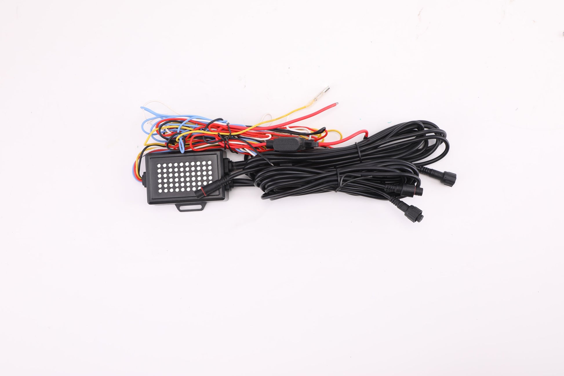 Shoreline Offroad Pro Series LED 7” JK RGB Headlights shining brightly, highlighting its role as a key lighting accessory for Jeep JK vehicles. This 7” pod light offers Bright white illumination for optimal driving conditions.