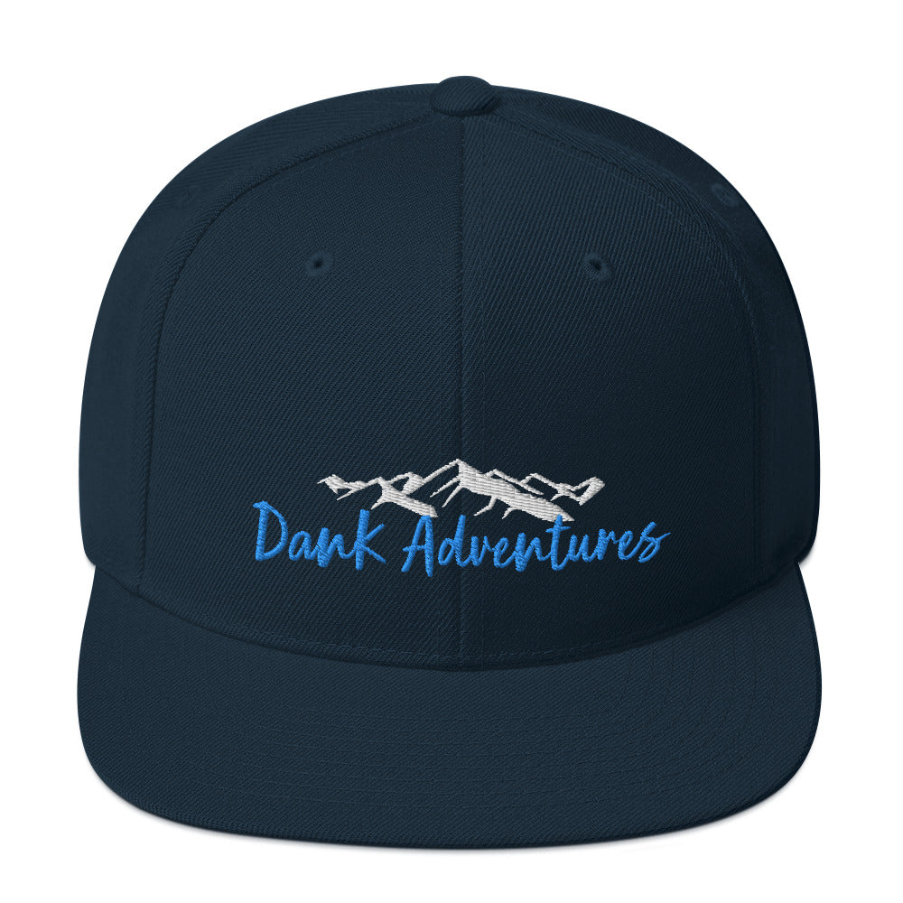 a dark blue hat with the words dark adventures on it