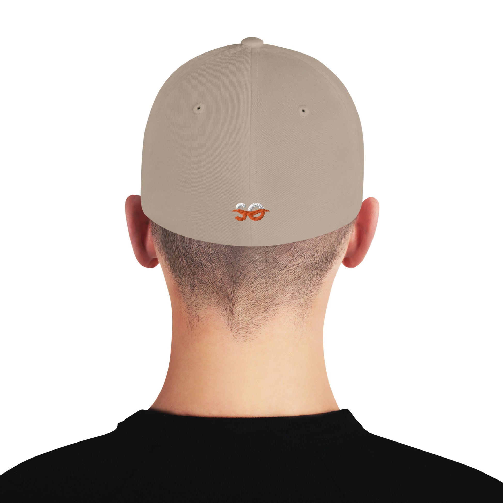 the back of a man's head wearing a baseball cap