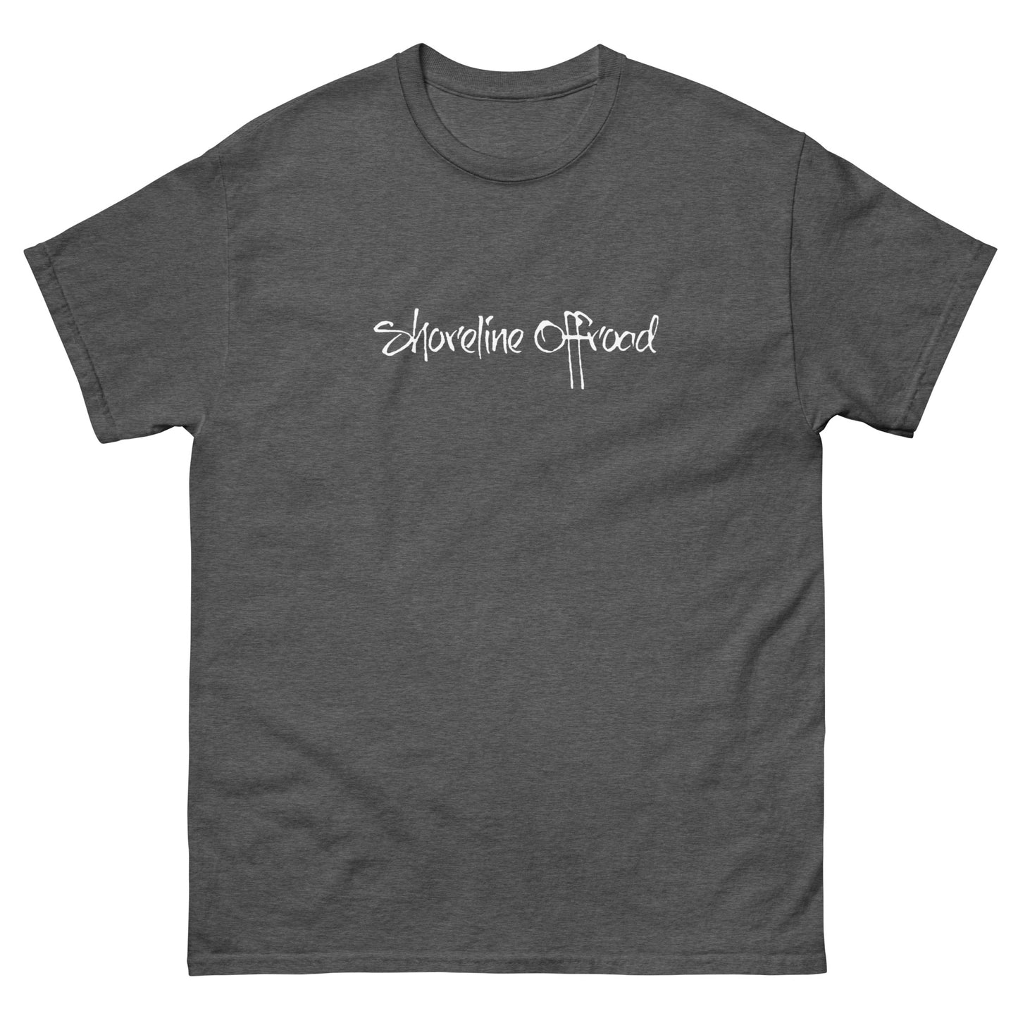 a t - shirt with the words shoreline shores on it