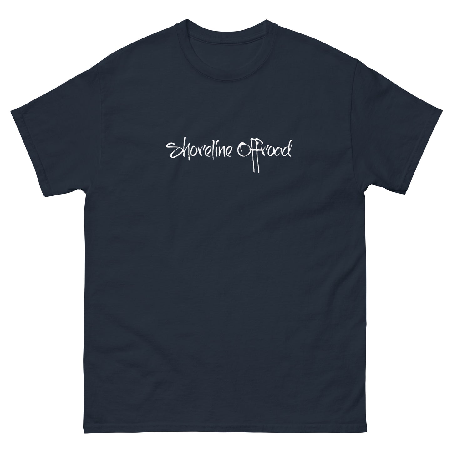 a black t - shirt with the words shoreline shores on it