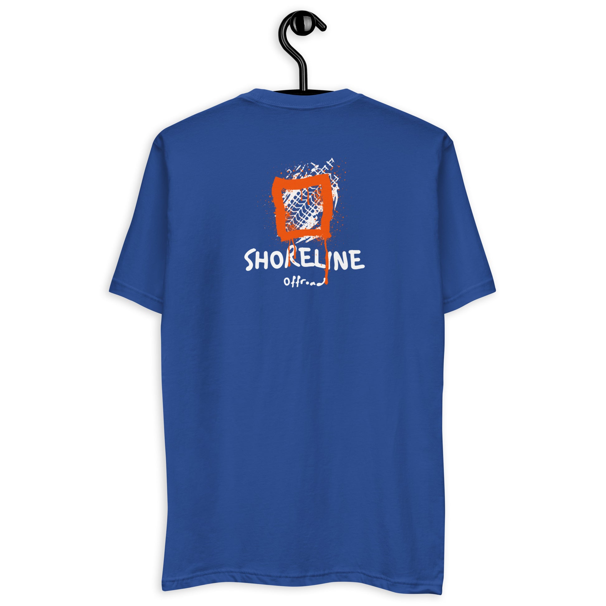 a blue t - shirt with the words shockline on it