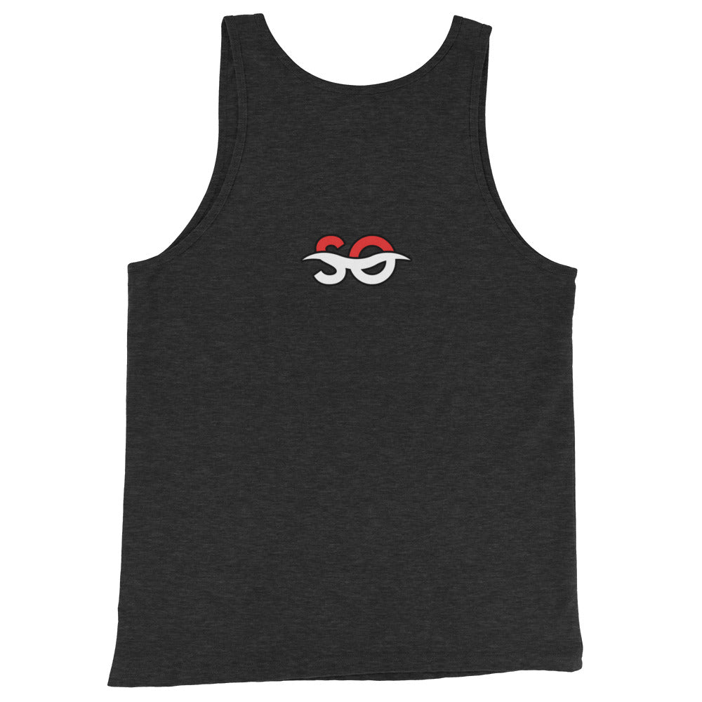 a black tank top with the om symbol on it