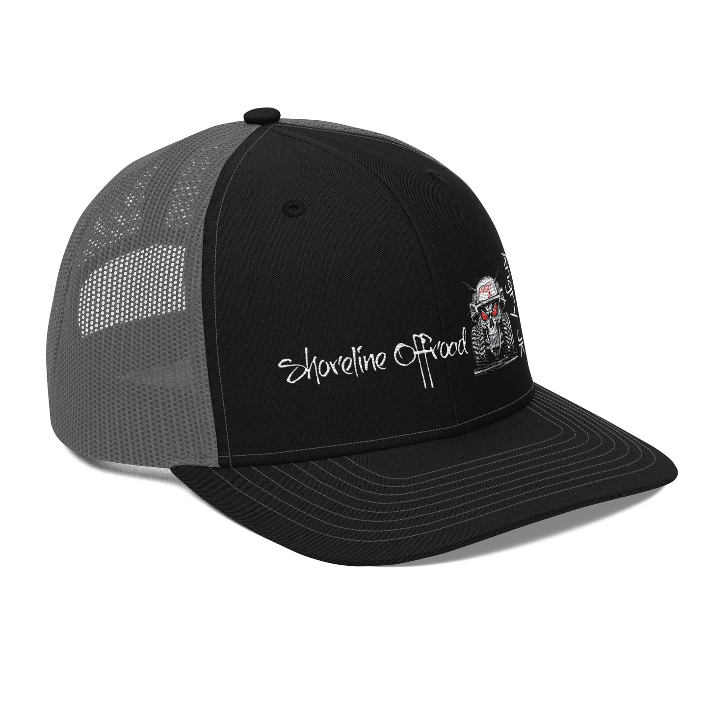 a black and grey hat with the words adventure friends on it