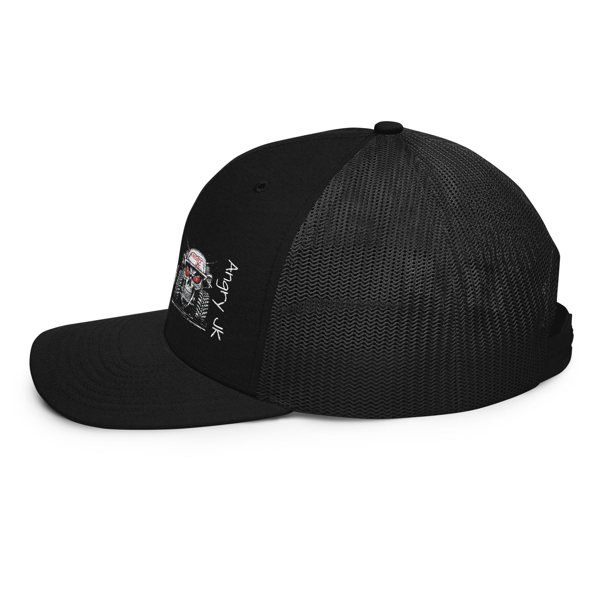 a black hat with a skull on it